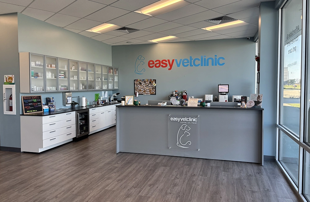 Reception desk at EasyVet veterinary clinic