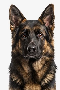 German Shepherd dog with alert expression